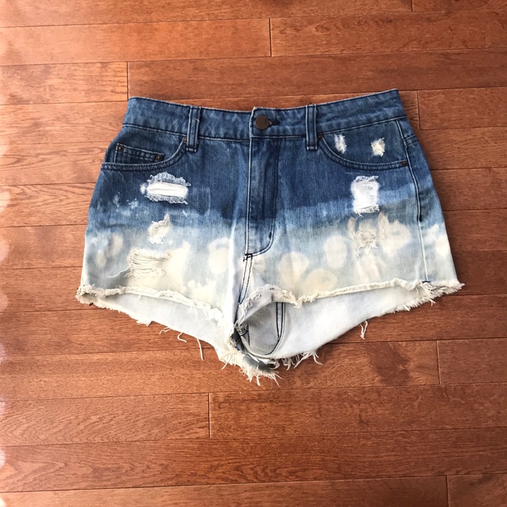 Ombré high waisted jean shorts from UO